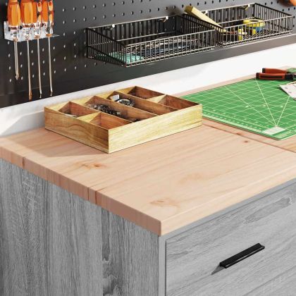 Гаражен шкаф за съхранение, сив сонома, 40x51x85 см, бор масив