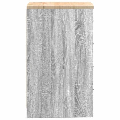 Гаражен шкаф за съхранение, сив сонома, 40x51x85 см, бор масив