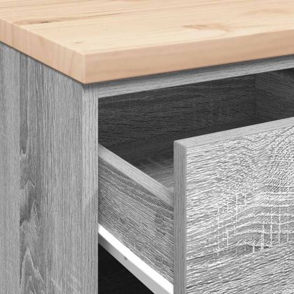 Гаражен шкаф за съхранение, сив сонома, 40x51x85 см, бор масив