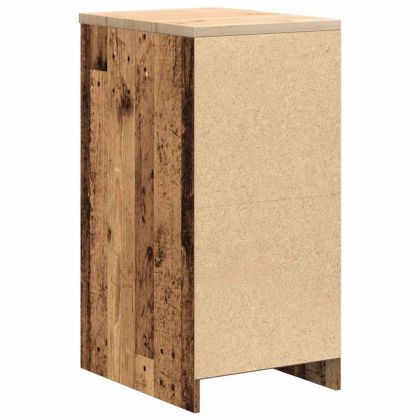 Гаражен шкаф за съхранение, старо дърво, 40x51x85 см, бор масив