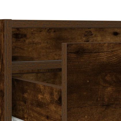 ТВ шкаф с LED осветление, опушен дъб, 75x35,5x25 см