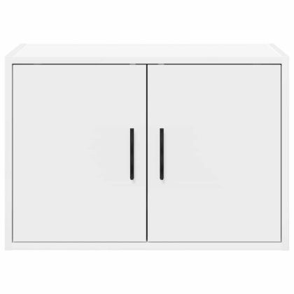 гараж стена шкафове, 2 бр, бели, инженерно дърво