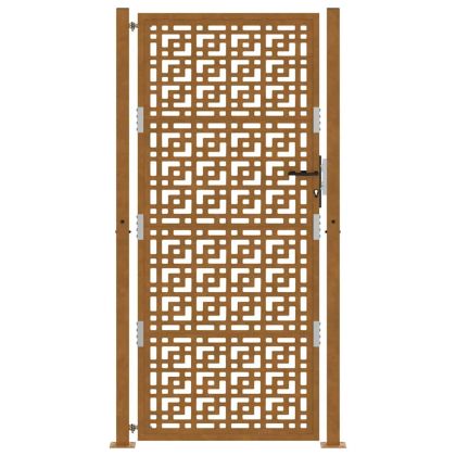 Градинска порта 100x200 см, устойчива на атмосферни влияния стомана, дизайн с кръст