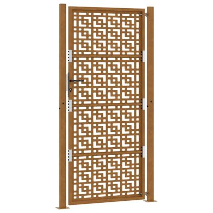 Градинска порта 100x200 см, устойчива на атмосферни влияния стомана, дизайн с кръст