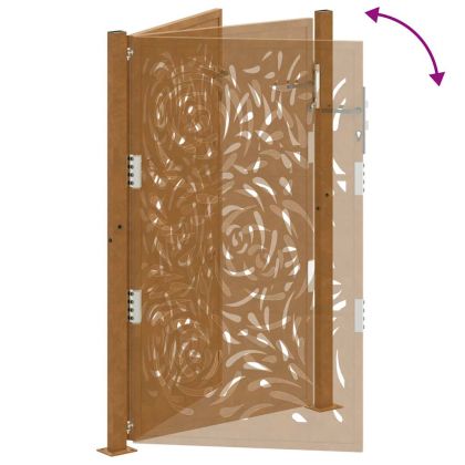 Градинска порта 100x150 см, издържаща на атмосферни влияния стомана, дизайн с пламък