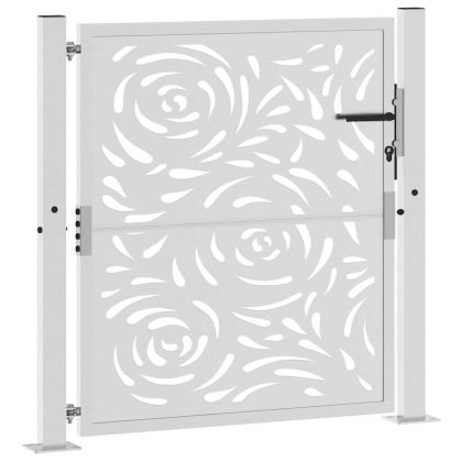 Градинска порта 100x100 см, издръжлива стомана, дизайн с пламък