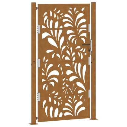 Градинска порта 100x175 см, устойчива на атмосферни влияния стомана, вълнообразен дизайн