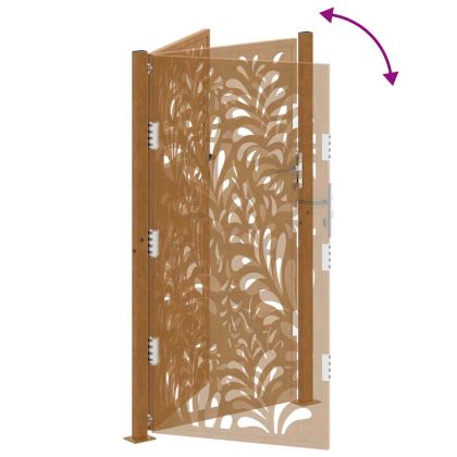 Градинска порта 100x175 см, устойчива на атмосферни влияния стомана, вълнообразен дизайн