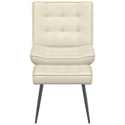 Релаксиращ стол с табуретка Cream Velvet