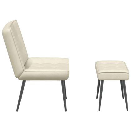 Релаксиращ стол с табуретка Cream Velvet