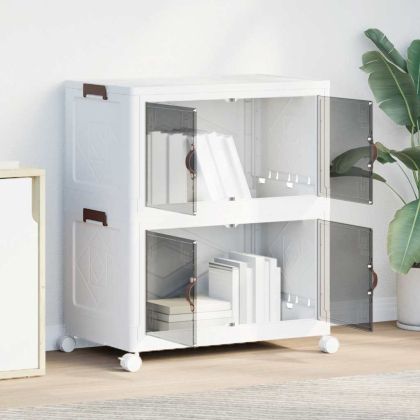 Кутия за съхранение с колела на 2 нива 75 L 64x40x76 cm