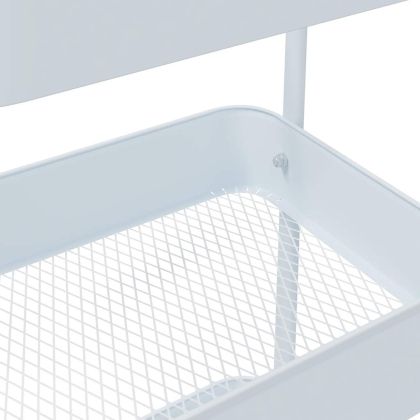 Количка за съхранение на 3 нива, бяла 42x41,5x77 cm