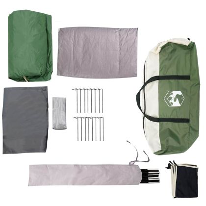 Семейна палатка, тунелна, 6-местна, зелена, водоустойчива