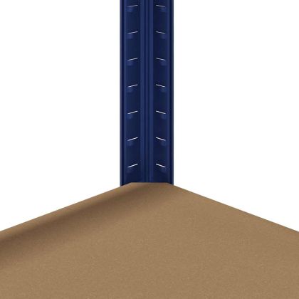 Стелажи с 5 рафта, 2 бр, сини, стомана и инженерно дърво