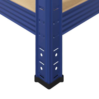 Стелажи с 5 рафта, 2 бр, сини, стомана и инженерно дърво