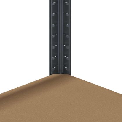 Стелажи с 5 рафта, 2 бр, антрацит, стомана и инженерно дърво