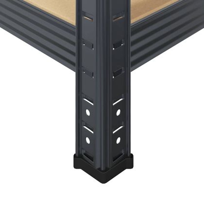 Стелажи с 5 рафта, 2 бр, антрацит, стомана и инженерно дърво