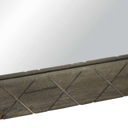 Огледало за баня сиво 50x3x70 cm Масивна дървесина Манго