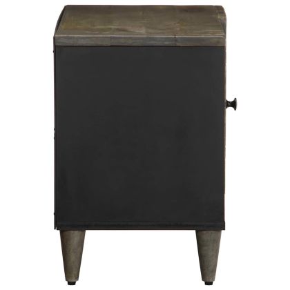 ТВ шкаф Светло сив 80x31,5x46 cm Масивна дървесина Манго