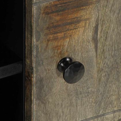 ТВ шкаф Светло сив 80x31,5x46 cm Масивна дървесина Манго