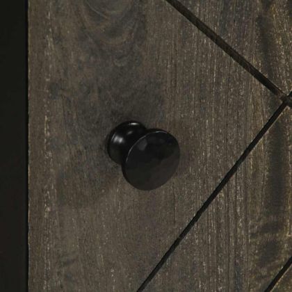 Бюфет черен 40x33x75 cm Масивна дървесина Манго