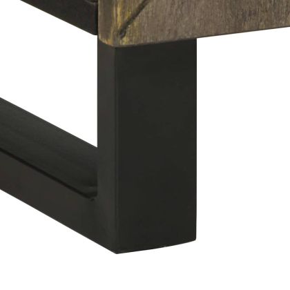 Шкаф за мивка черен 62x33x58 cm Масивна дървесина Манго