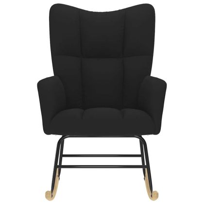 Люлеещ се стол, черен, текстил