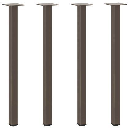 Крака за конзолна маса, 4 бр., естествена стомана, 72-74 см, стомана