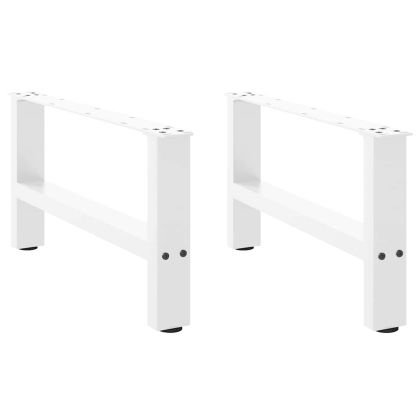Крака за масичка за кафе, бели, 2 бр., 70 x (30-31) см, стомана