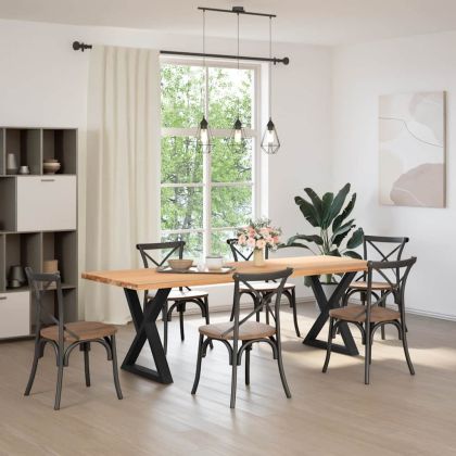 Крака за трапезна маса, 2 бр., черни, 80 x (72-73,3) см, стомана