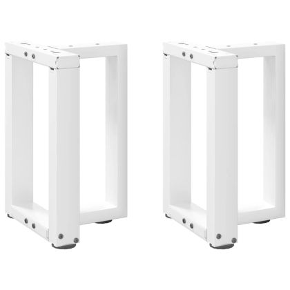 Крака за масичка за кафе, Т-образни, 2 бр., бели, 28x25x(42-43) см, стомана
