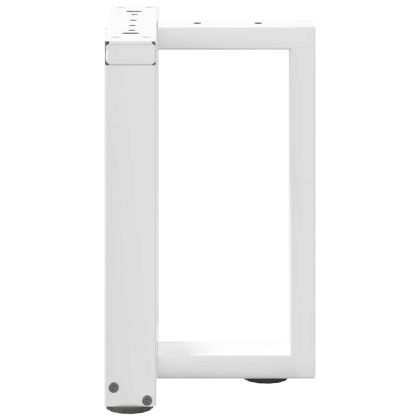 Крака за масичка за кафе, Т-образни, 2 бр., бели, 28x25x(42-43) см, стомана