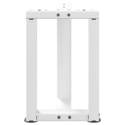 Крака за масичка за кафе, Т-образни, 2 бр., бели, 28x25x(42-43) см, стомана