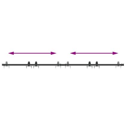 Комплект плъзгащи се врати за шкафове 200 см въглеродна стомана