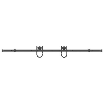 Комплект механизъм за плъзгаща врата, 200 см, стомана, черен