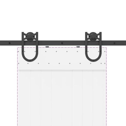 Комплект механизъм за плъзгаща врата, 200 см, стомана, черен