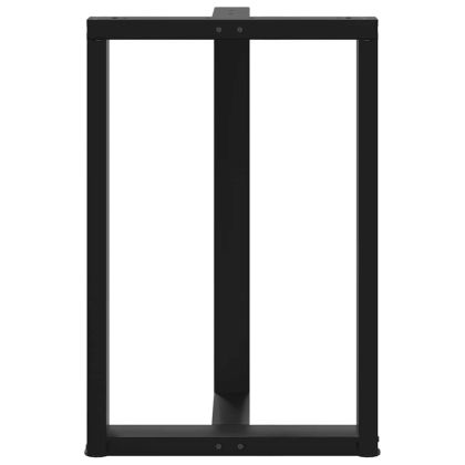 Крака за бар маса, Т-образни, 2 бр., черни, 60x35x(90-91) см, стомана