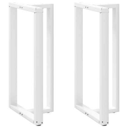 Крака за бар маса, Т-образни, 2 бр., бели, 60x35x(110-111) см, стомана
