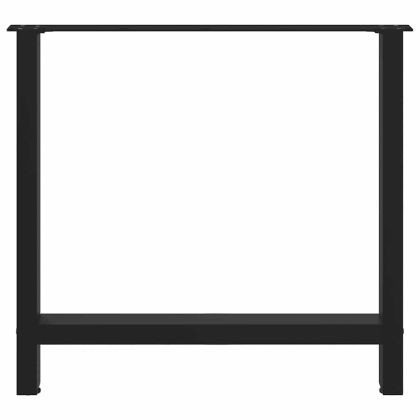 Крака за трапезна маса, черни, 2 бр., 80 x (72-73) см, стомана