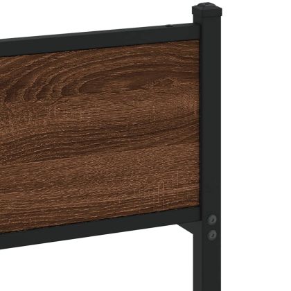 Рамка за легло без матрак Кафяв дъб Инженерна дървесина