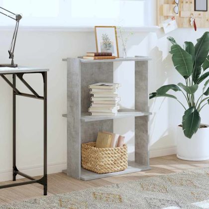 Библиотека 3 рафта бетонно сива 60x30x80 см инженерно дърво