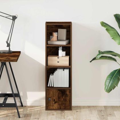 Библиотека, опушен дъб, 31x24x102 см, инженерно дърво