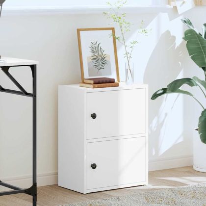 Библиотека, бяла, 40x24x52 см, инженерно дърво