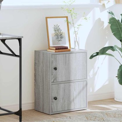 Библиотека, сив сонома, 40x24x52 см, инженерно дърво