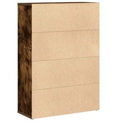 Библиотека, опушен дъб, 60x24x85 см, инженерно дърво