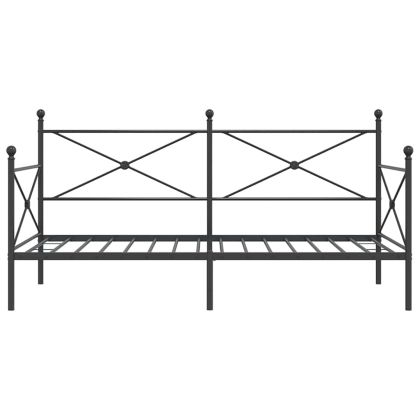 Дневно легло без матрак Черно 100x190 cm Стомана