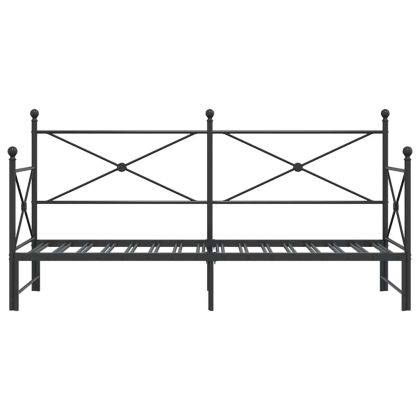 Дневна спалня с багажник без матрак Черно 90x190 cm Стомана