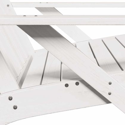 Градински стол Адирондак бял 75x77x77 cm масивна дървесина бор