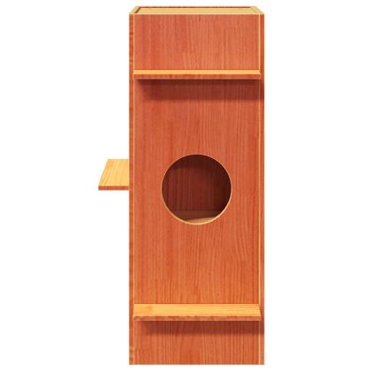 Къща за котки Wax Brown 43x43x90 cm масивна дървесина бор