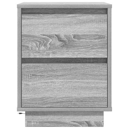 Нощни шкафчета с LED осветление 2 бр. сиво Сонома 38x34x50 см